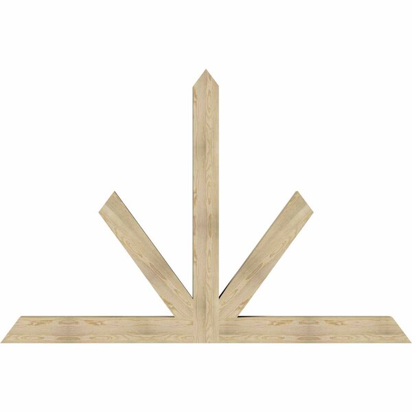 Ekena Millwork Saratoga Rough Sawn Timber Gable Bracket, Douglas Fir, 96"W x 64"H x 6"D x 6"F, 16/12 Pitch GBW096X64X0606SAR00RDF - main